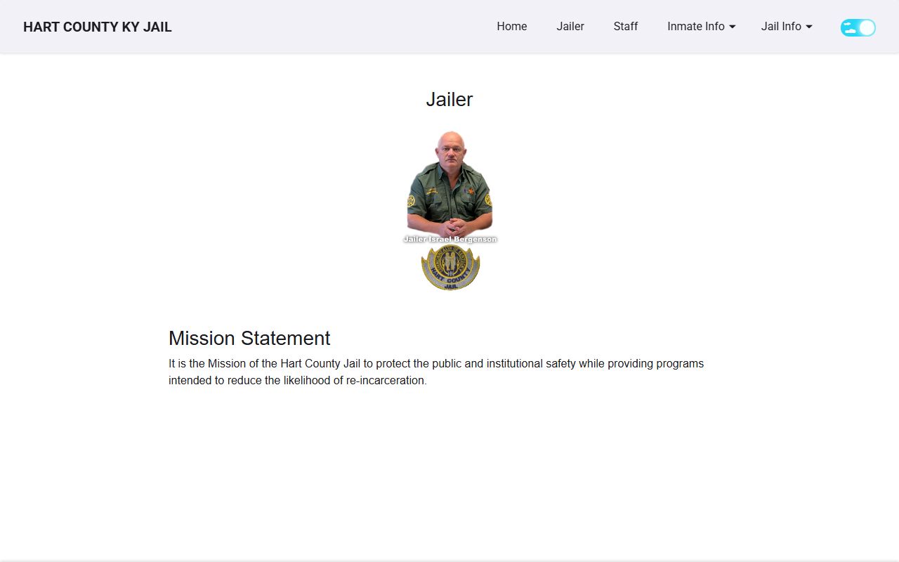 Hart County Jail inmate lookup jailer mission statement
